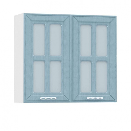 Шкаф-витрина Маргарита голубая 800 (2 двери)