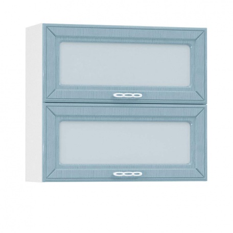 Шкаф-витрина горизонтальный Маргарита голубая 800 (2 витрины)
